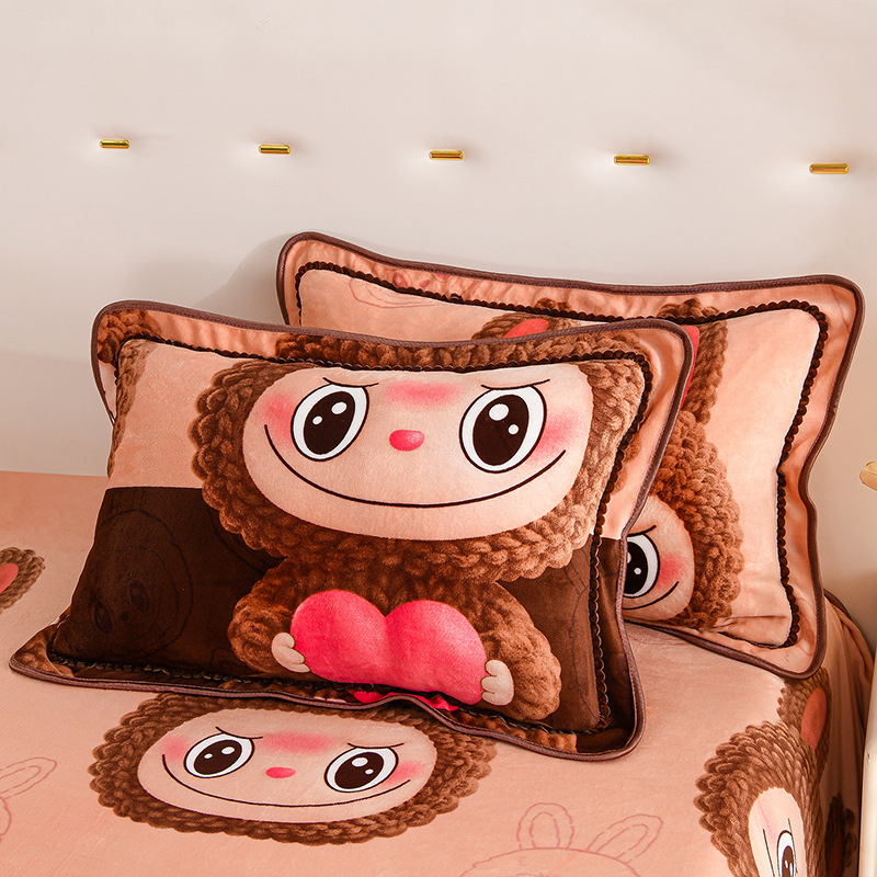 Set dviju jastučnica od mliječne veluru, twill tkanina, 30s tkanina, reaktivni ispis i bojanje, moderan minimalistički stil