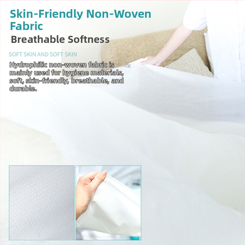 Cestovný jednorazový set posteľnej bielizne — 4 diely, netkaná textília, zahŕňa plachtu, obliečku na paplón a obliečky na vankúše