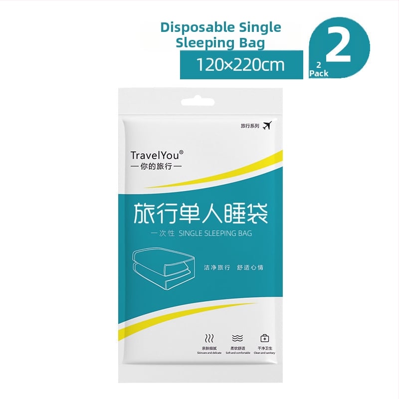 Kelioninis vienkartinis patalynės komplektas — 4 dalys, neaustas audinys, įskaitant paklodę, antklodės užvalkalą ir pagalvių užvalkalus