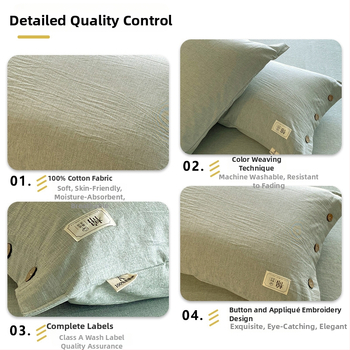 Jastučnica od 100% pamuka, 30 niti, tkanina yarn-dyed, reactive ispis i bojanje, moderni minimalistički stil