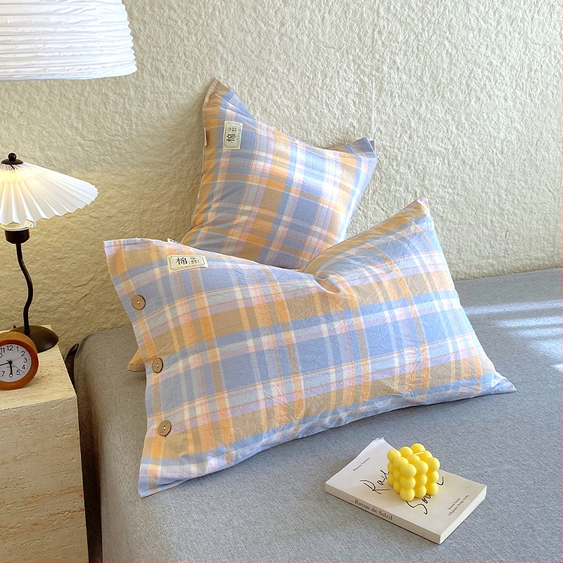 Jastučnica od 100% pamuka, 30 niti, tkanina yarn-dyed, reactive ispis i bojanje, moderni minimalistički stil