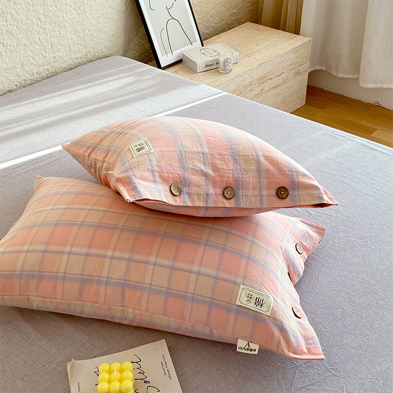 Jastučnica od 100% pamuka, 30 niti, tkanina yarn-dyed, reactive ispis i bojanje, moderni minimalistički stil