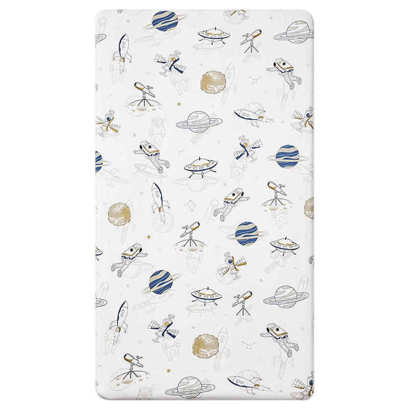 Belleptide Pamut Gumis Lepedő Babaágyhoz – Kedves Állat Minta, Súly 300–500 g