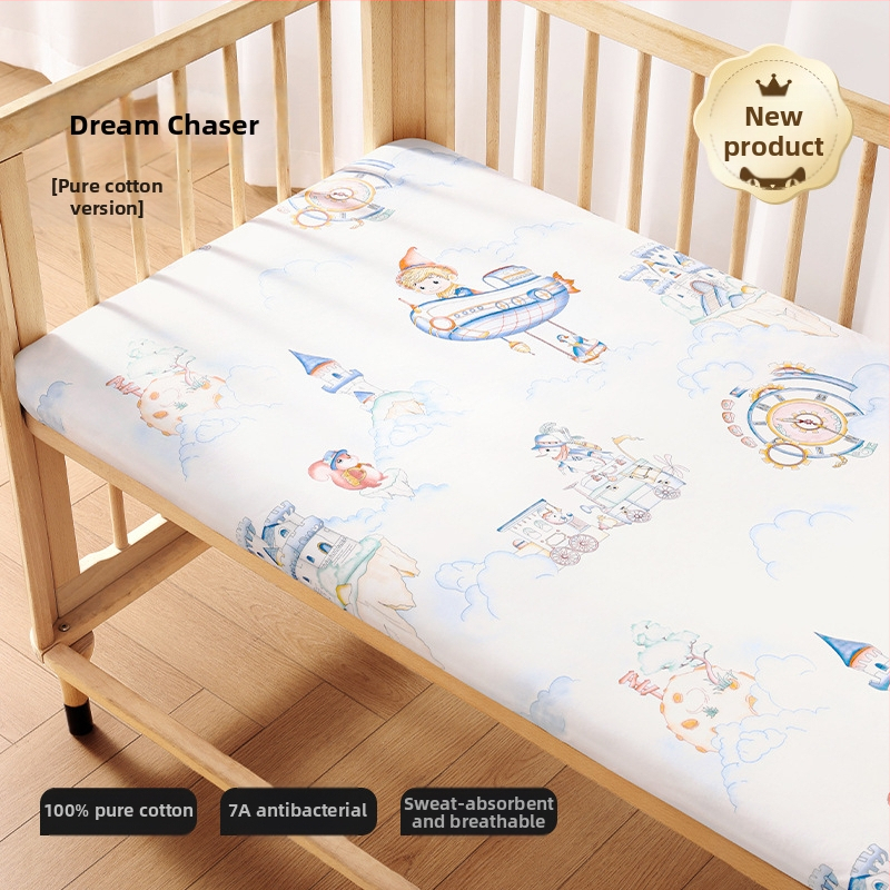 Belleptide Pamut Gumis Lepedő Babaágyhoz – Kedves Állat Minta, Súly 300–500 g