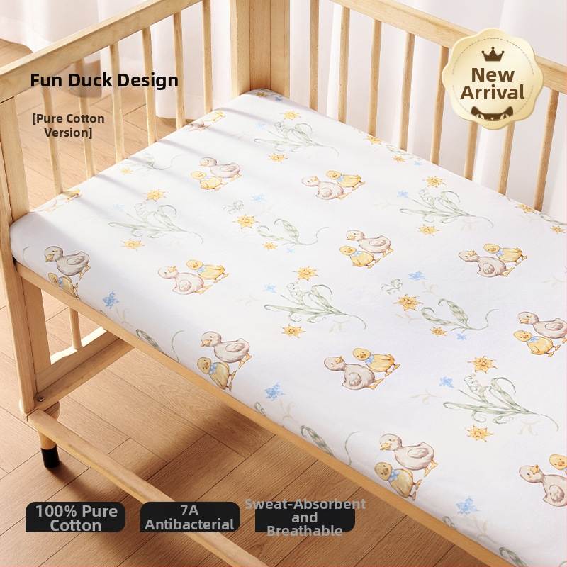 Belleptide Pamut Gumis Lepedő Babaágyhoz – Kedves Állat Minta, Súly 300–500 g