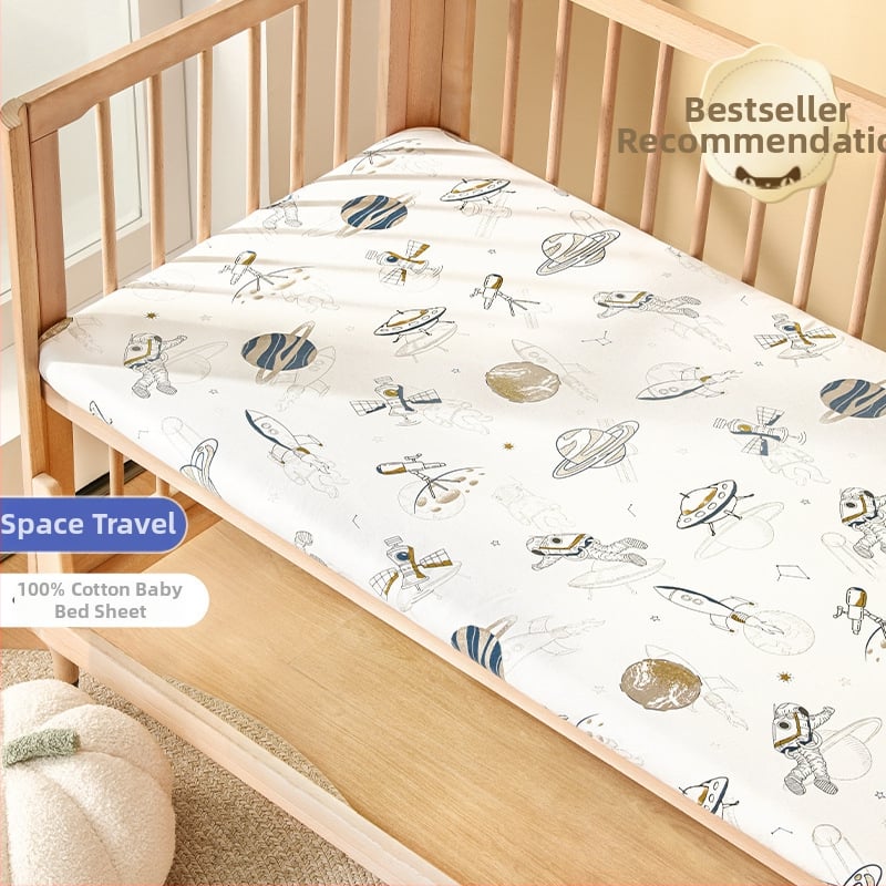 Belleptide Pamut Gumis Lepedő Babaágyhoz – Kedves Állat Minta, Súly 300–500 g