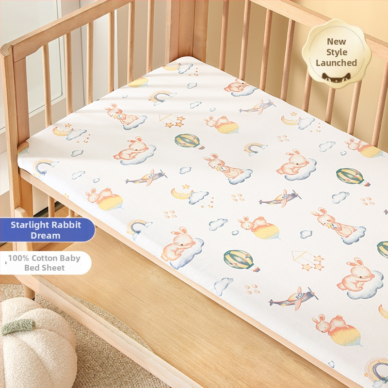 Belleptide Pamut Gumis Lepedő Babaágyhoz – Kedves Állat Minta, Súly 300–500 g