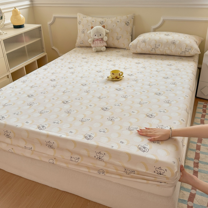 Nova A razina: dvostruka vlakna s osjećajem oblaka, elastična plahte s zaštitom madraca, sigurna za bebe, za sve sezone, set posteljine