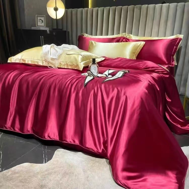 Европейски стил — тежка коприна, четириделен комплект спално бельо, тегло 2000-2500 g, Minzhiyan