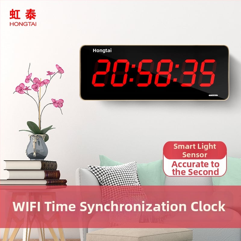 Ρολόι τοίχου με LED και αναλογική οθόνη, αιώνιο ημερολόγιο, θερμομέτρο, υγρασία, συναγερμός