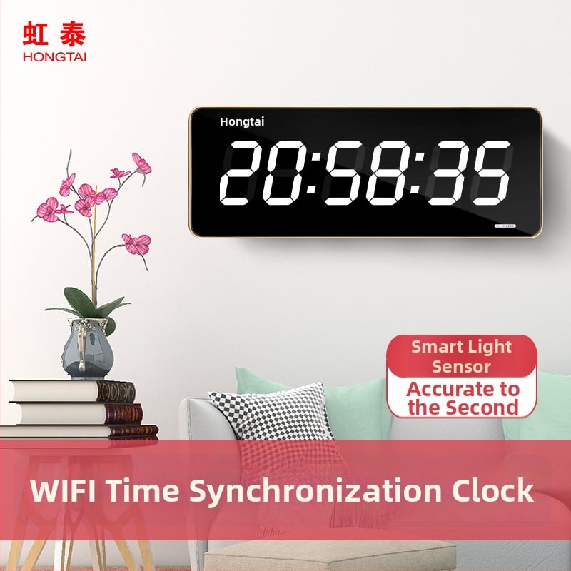 Ρολόι τοίχου με LED και αναλογική οθόνη, αιώνιο ημερολόγιο, θερμομέτρο, υγρασία, συναγερμός