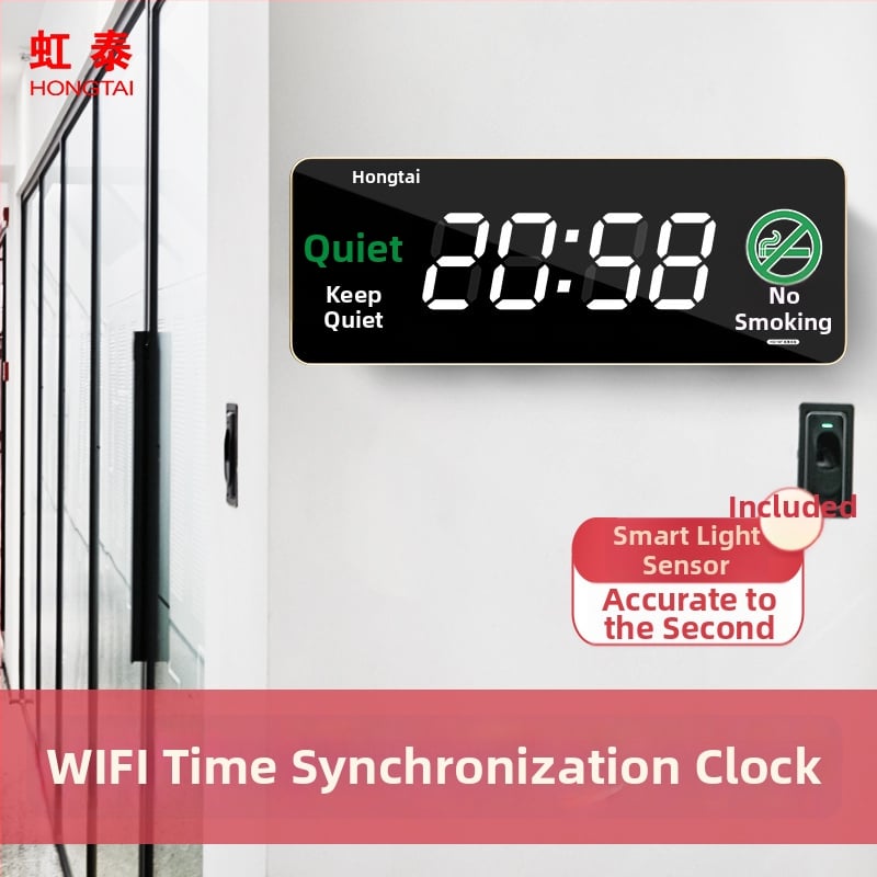 Ρολόι τοίχου με LED και αναλογική οθόνη, αιώνιο ημερολόγιο, θερμομέτρο, υγρασία, συναγερμός