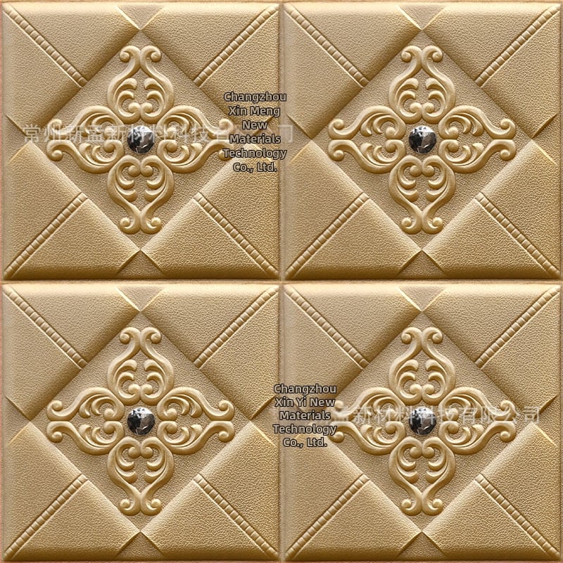 3D панели за стена от XPE пяна, европейски стил, подплатени стенни панели за телевизионен фон и декор на спалнята