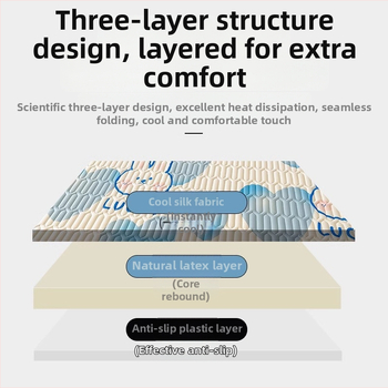 Vasaros latekso vėsinanti kilimėlis, natūralus lateksas, latekso kiekis 90% ar daugiau, spausdintas audinys, stilius Ins