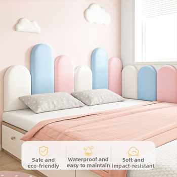 PU кожен стенен стикер за спалня – водоустойчив, модерен минималистичен дизайн