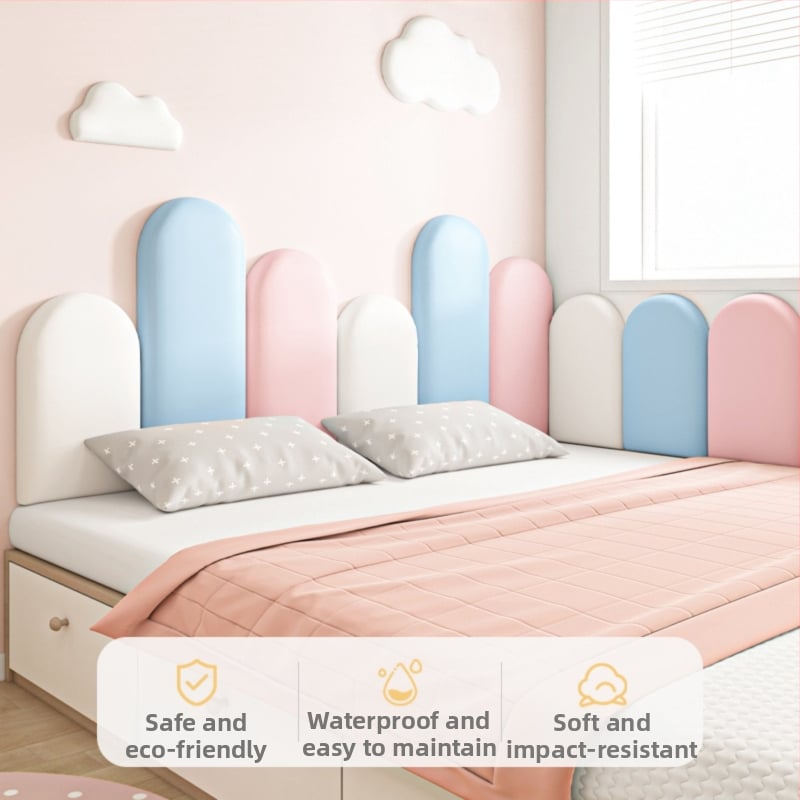 PU кожен стенен стикер за спалня – водоустойчив, модерен минималистичен дизайн