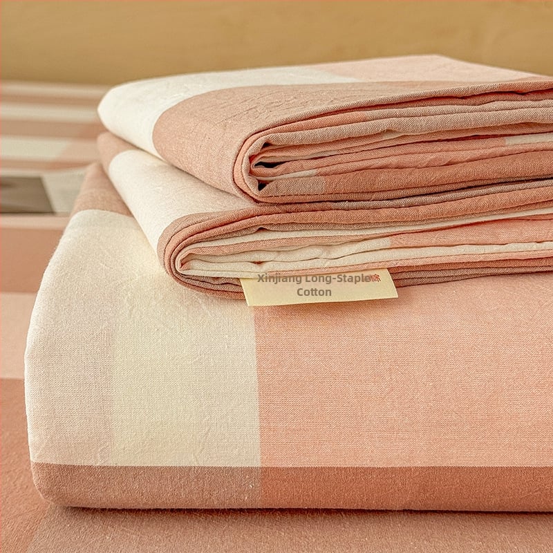 100% medvilnės patalynės komplektas, 40 siūlų, dryžuotas raštas, verpalų dažymas, reaktyvus spausdinimas