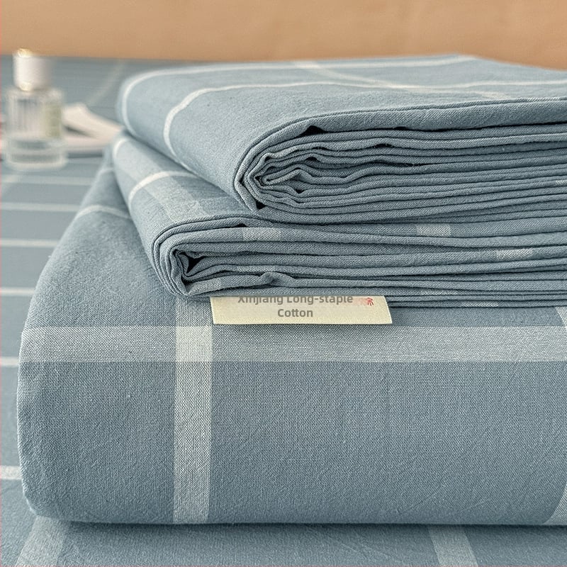 100% medvilnės patalynės komplektas, 40 siūlų, dryžuotas raštas, verpalų dažymas, reaktyvus spausdinimas