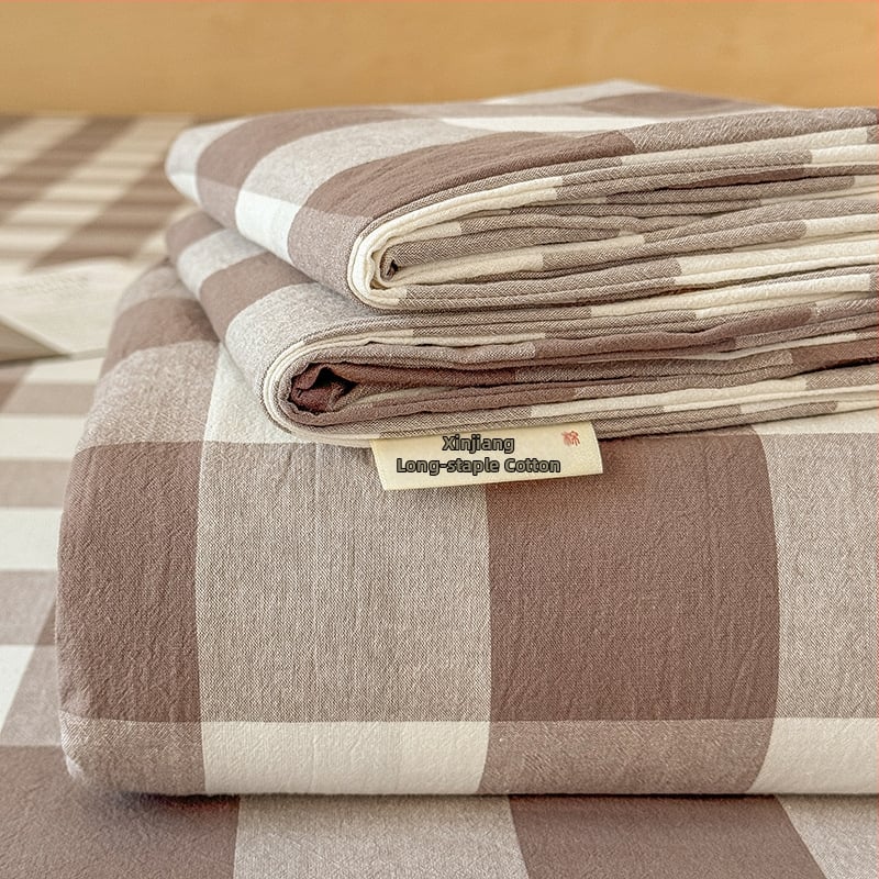 100% medvilnės patalynės komplektas, 40 siūlų, dryžuotas raštas, verpalų dažymas, reaktyvus spausdinimas