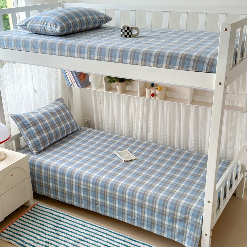 100% medvilnės patalynės komplektas, 40 siūlų, dryžuotas raštas, verpalų dažymas, reaktyvus spausdinimas