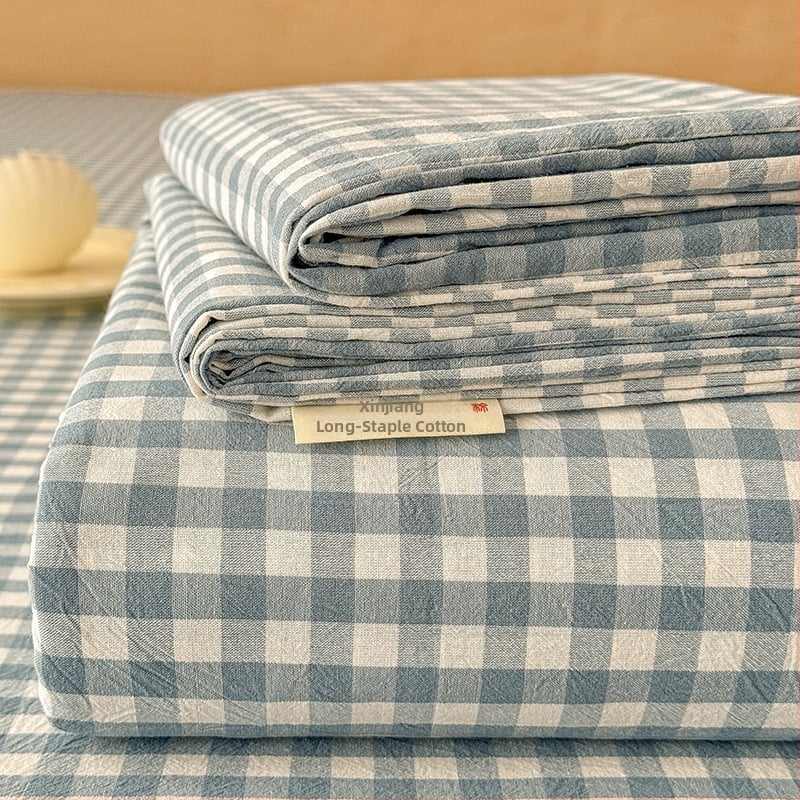 100% medvilnės patalynės komplektas, 40 siūlų, dryžuotas raštas, verpalų dažymas, reaktyvus spausdinimas