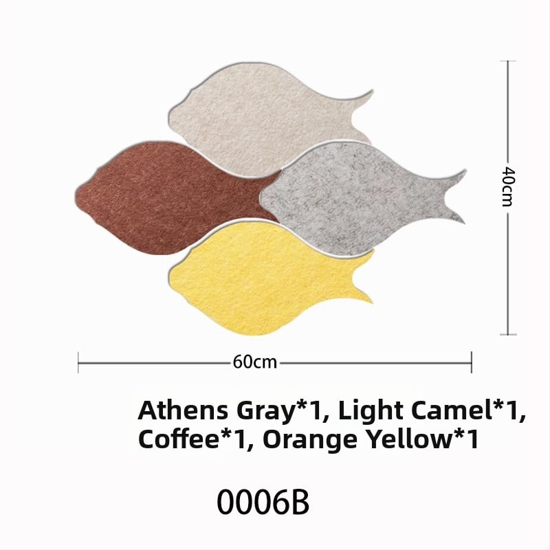 Триизмерен стенен стикер от филц с риба | Полиестерно влакно; Устойчив на влага; Анти-замърсяващ; Модерен минималистичен стил; 1 брой; Подходящ за дневна и спалня