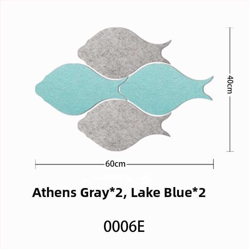 Триизмерен стенен стикер от филц с риба | Полиестерно влакно; Устойчив на влага; Анти-замърсяващ; Модерен минималистичен стил; 1 брой; Подходящ за дневна и спалня