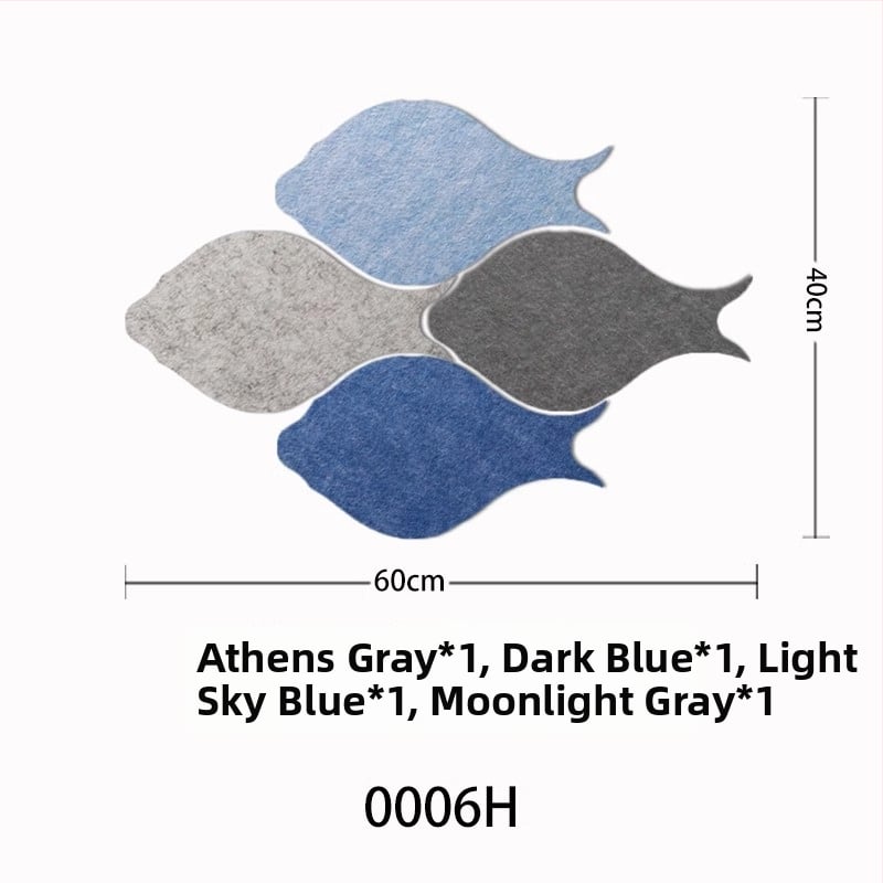 Триизмерен стенен стикер от филц с риба | Полиестерно влакно; Устойчив на влага; Анти-замърсяващ; Модерен минималистичен стил; 1 брой; Подходящ за дневна и спалня