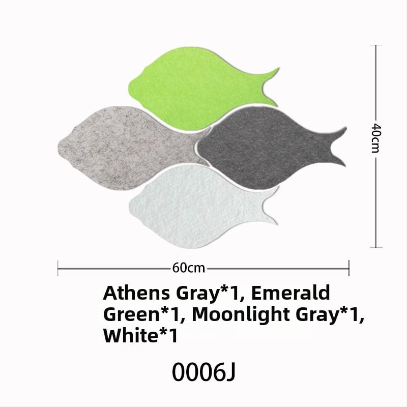 Триизмерен стенен стикер от филц с риба | Полиестерно влакно; Устойчив на влага; Анти-замърсяващ; Модерен минималистичен стил; 1 брой; Подходящ за дневна и спалня