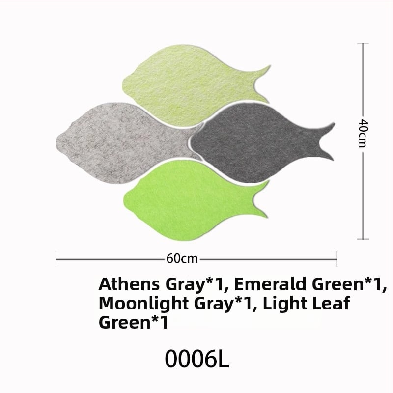 Триизмерен стенен стикер от филц с риба | Полиестерно влакно; Устойчив на влага; Анти-замърсяващ; Модерен минималистичен стил; 1 брой; Подходящ за дневна и спалня