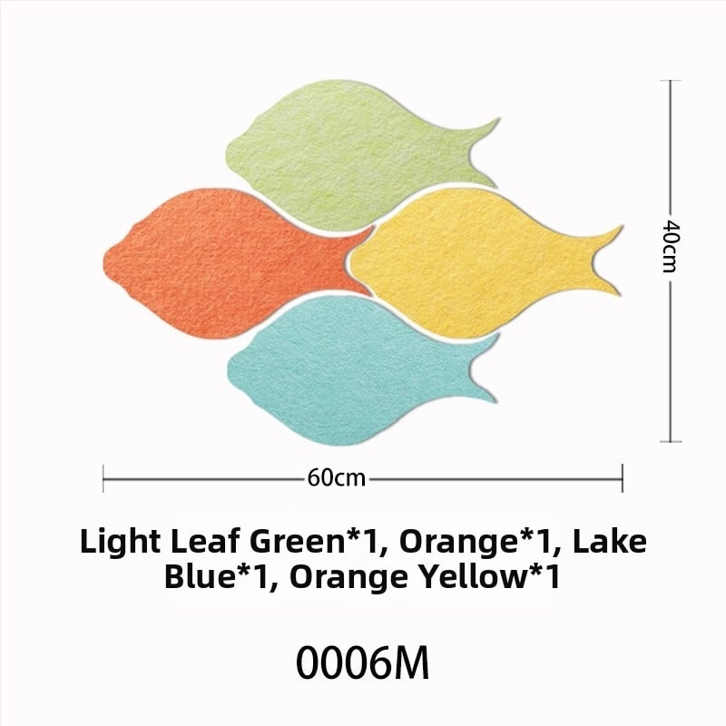 Триизмерен стенен стикер от филц с риба | Полиестерно влакно; Устойчив на влага; Анти-замърсяващ; Модерен минималистичен стил; 1 брой; Подходящ за дневна и спалня