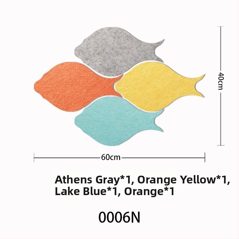 Триизмерен стенен стикер от филц с риба | Полиестерно влакно; Устойчив на влага; Анти-замърсяващ; Модерен минималистичен стил; 1 брой; Подходящ за дневна и спалня