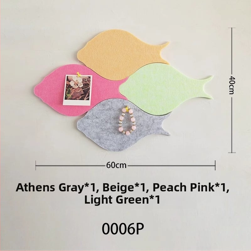 Триизмерен стенен стикер от филц с риба | Полиестерно влакно; Устойчив на влага; Анти-замърсяващ; Модерен минималистичен стил; 1 брой; Подходящ за дневна и спалня