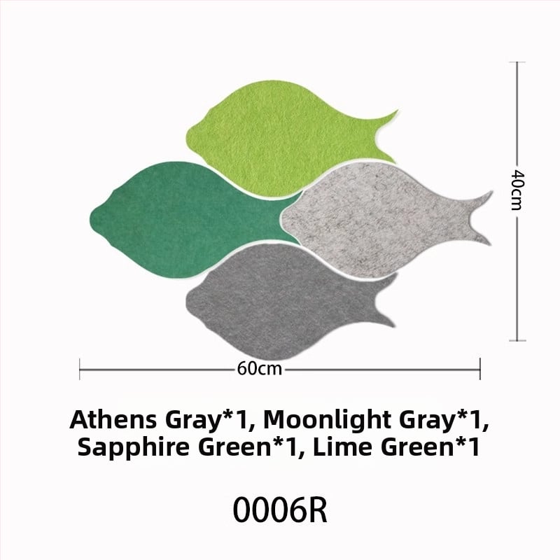 Триизмерен стенен стикер от филц с риба | Полиестерно влакно; Устойчив на влага; Анти-замърсяващ; Модерен минималистичен стил; 1 брой; Подходящ за дневна и спалня