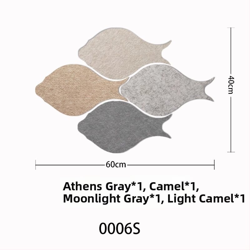 Триизмерен стенен стикер от филц с риба | Полиестерно влакно; Устойчив на влага; Анти-замърсяващ; Модерен минималистичен стил; 1 брой; Подходящ за дневна и спалня