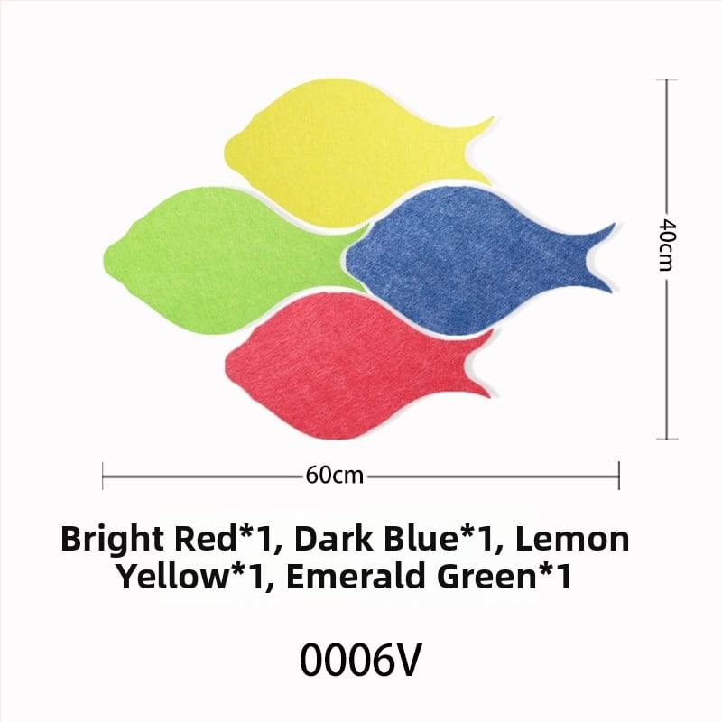 Триизмерен стенен стикер от филц с риба | Полиестерно влакно; Устойчив на влага; Анти-замърсяващ; Модерен минималистичен стил; 1 брой; Подходящ за дневна и спалня