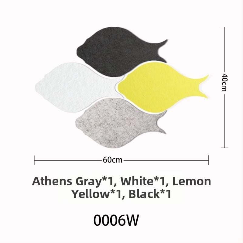 Триизмерен стенен стикер от филц с риба | Полиестерно влакно; Устойчив на влага; Анти-замърсяващ; Модерен минималистичен стил; 1 брой; Подходящ за дневна и спалня