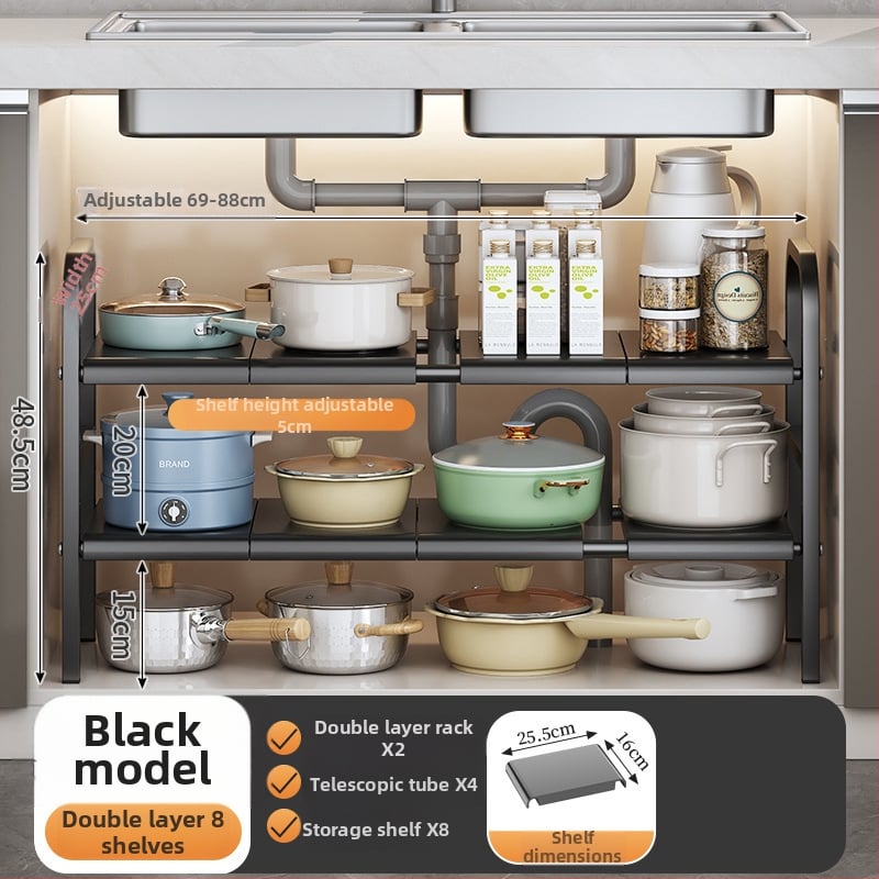 Po praustuve laikymo krepšys su teleskopine lazda, be gręžimo, sieninis organizatorius iš anglies plieno