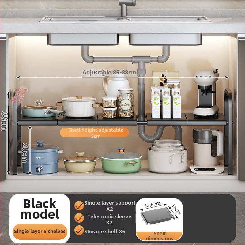 Po praustuve laikymo krepšys su teleskopine lazda, be gręžimo, sieninis organizatorius iš anglies plieno