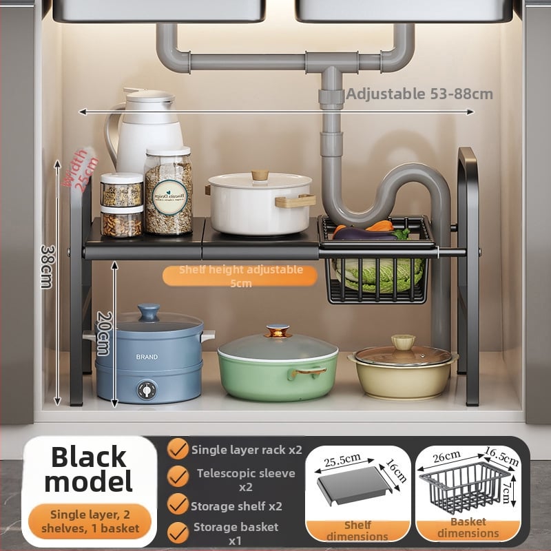 Po praustuve laikymo krepšys su teleskopine lazda, be gręžimo, sieninis organizatorius iš anglies plieno