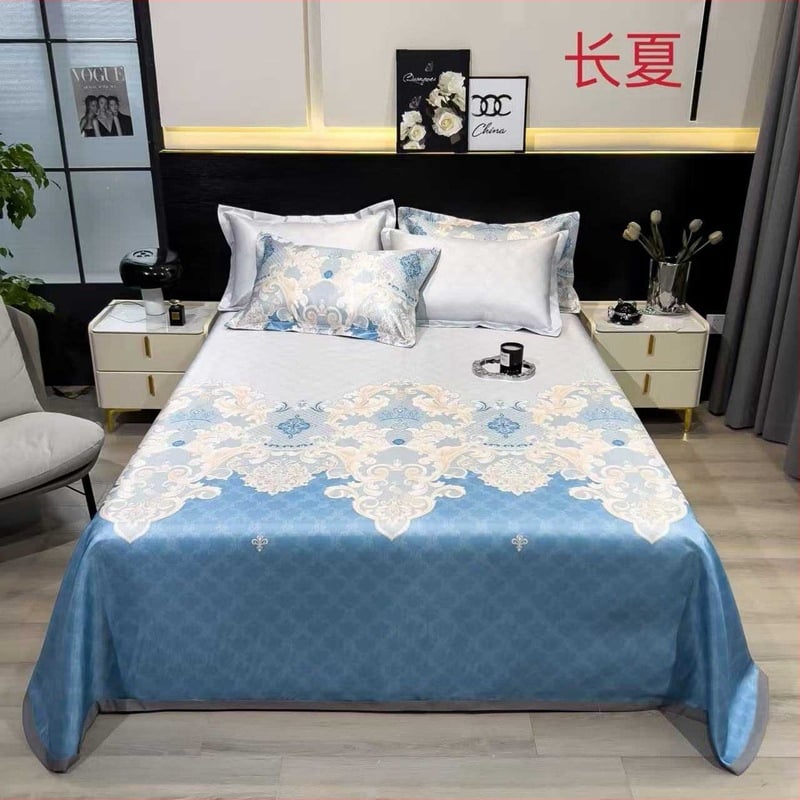 Ledo šilko kilimėlių komplektas, sulankstomas pastoralinis stilius, atvaizdas audinyje, cheminė pluoštas