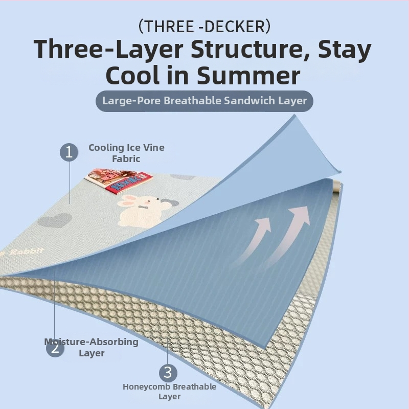 Glaixing Ice Silk и Rattan мат сет, Jacquard плетение, сгъваем модерен минималистичен дизайн