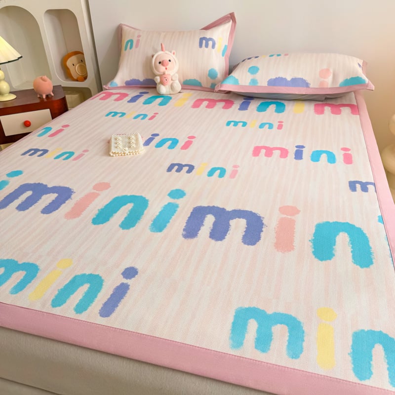 Glaixing Ice Silk ir Rattan Matų Komplektas, Jacquard Audimas, Sulankstomas Modernus Minimalistinis Dizainas