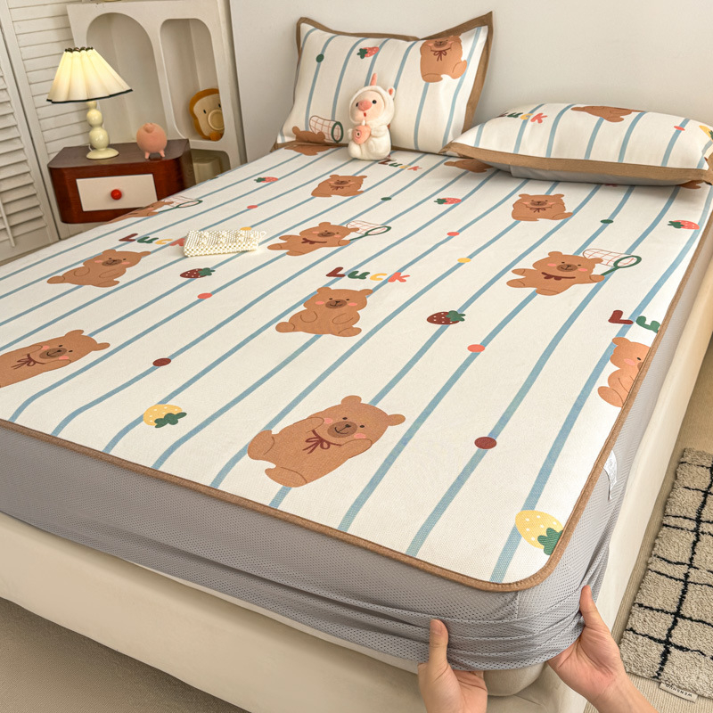 Glaixing Ice Silk ir Rattan Matų Komplektas, Jacquard Audimas, Sulankstomas Modernus Minimalistinis Dizainas