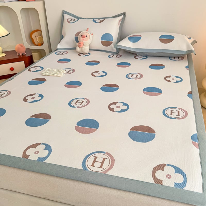 Glaixing Ice Silk ir Rattan Matų Komplektas, Jacquard Audimas, Sulankstomas Modernus Minimalistinis Dizainas