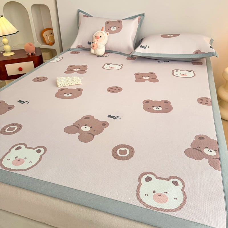 Glaixing Ice Silk ir Rattan Matų Komplektas, Jacquard Audimas, Sulankstomas Modernus Minimalistinis Dizainas