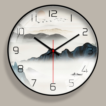 Ρολόι τοίχου με μεταλλικό περίβλημα, PVC καντράν, κίνηση ηλιακής ενέργειας, μπαταρία, κλασικό στυλ Μινγκ-Τσινγκ