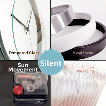 Ρολόι τοίχου με μεταλλικό περίβλημα, PVC καντράν, κίνηση ηλιακής ενέργειας, μπαταρία, κλασικό στυλ Μινγκ-Τσινγκ