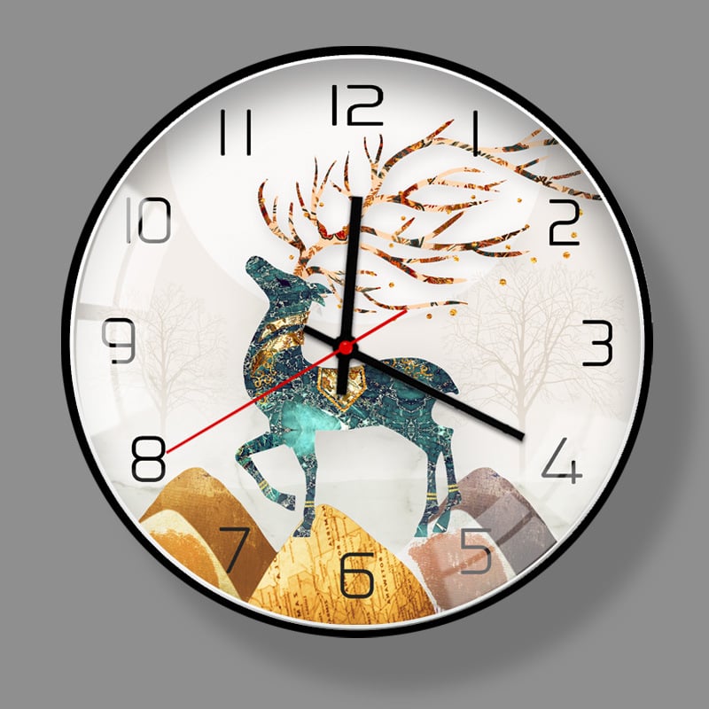 Ρολόι τοίχου με μεταλλικό περίβλημα, PVC καντράν, κίνηση ηλιακής ενέργειας, μπαταρία, κλασικό στυλ Μινγκ-Τσινγκ