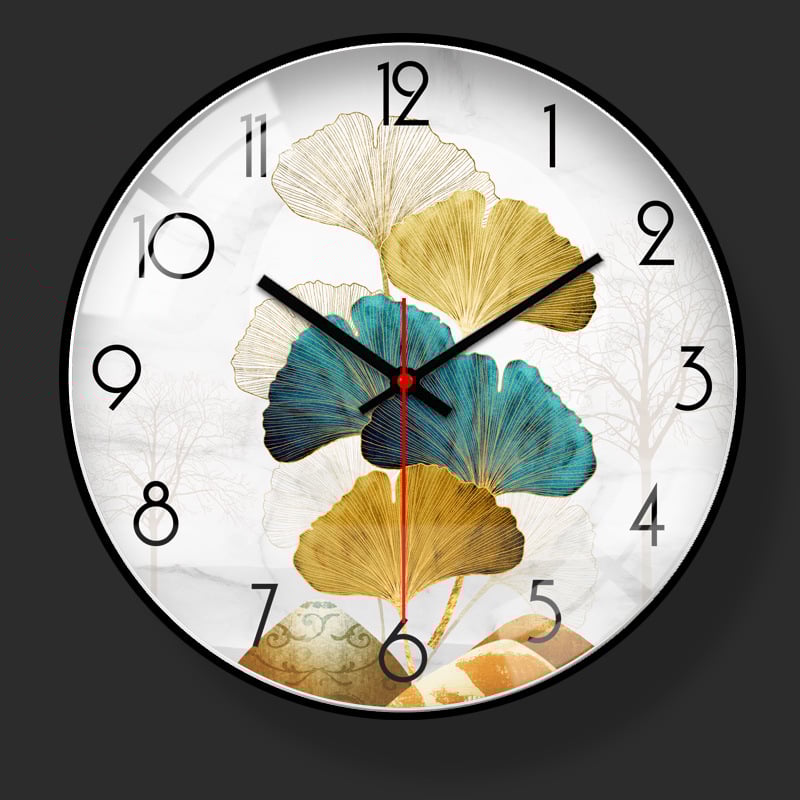 Ρολόι τοίχου με μεταλλικό περίβλημα, PVC καντράν, κίνηση ηλιακής ενέργειας, μπαταρία, κλασικό στυλ Μινγκ-Τσινγκ